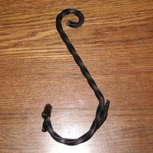 Vintage Antique French Portmanteau Black Turned Cast Iron Coat Pan Hook